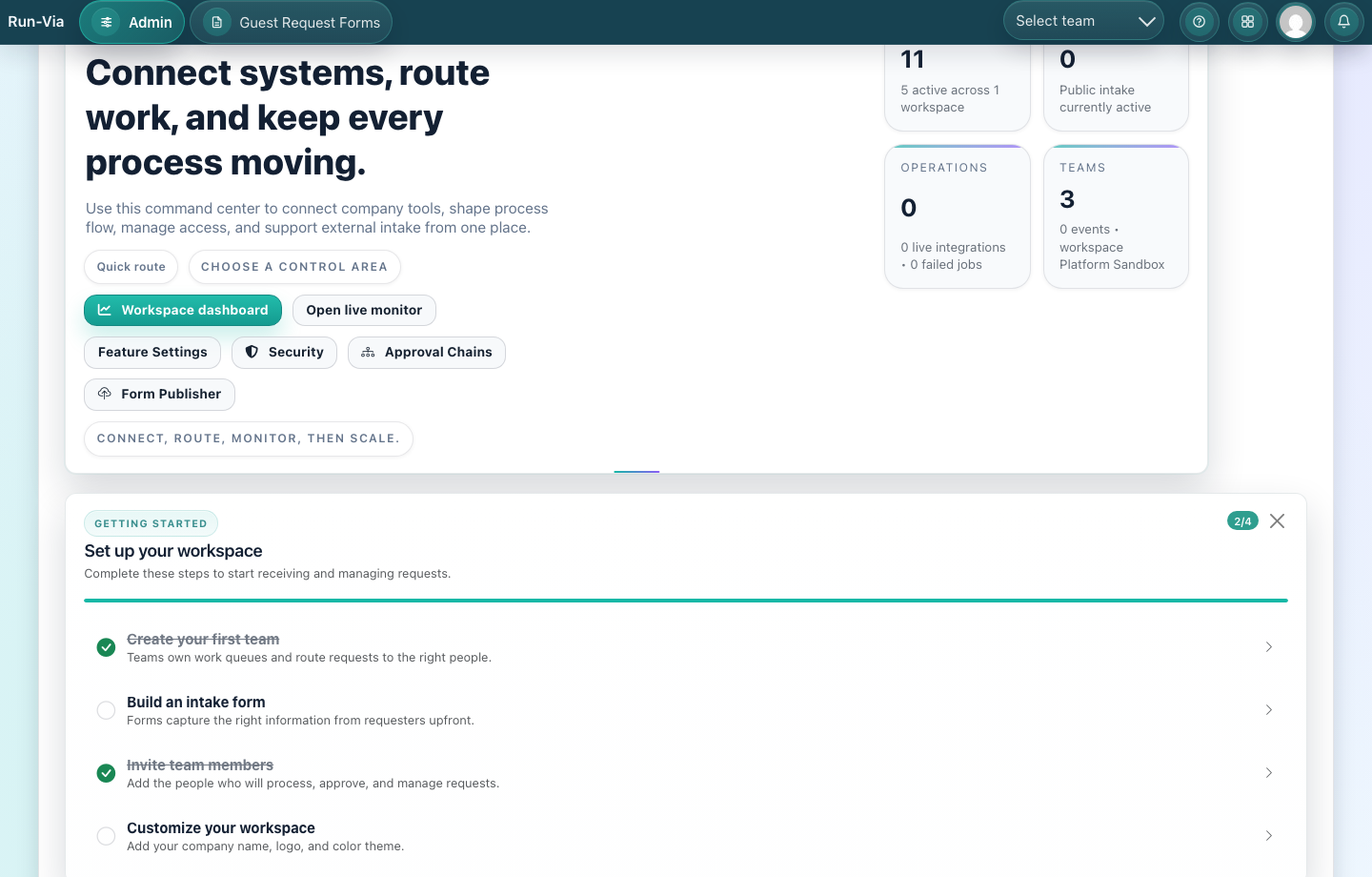 Open workspace details Run-Via screenshot