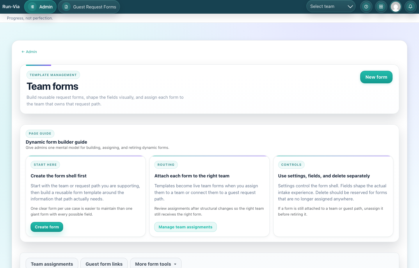 Review workflows Run-Via screenshot