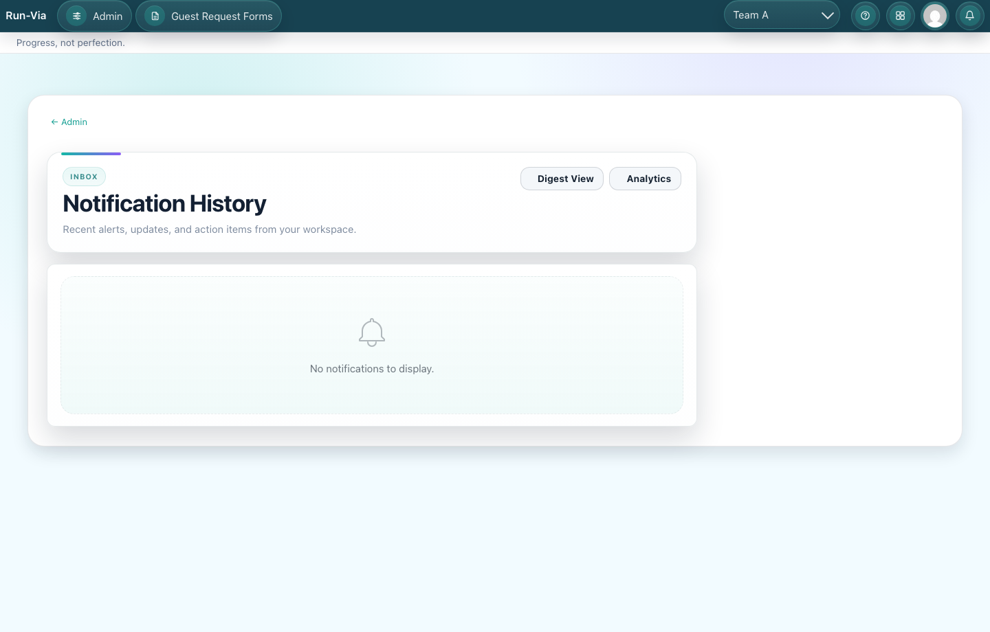 Check notification history Run-Via screenshot