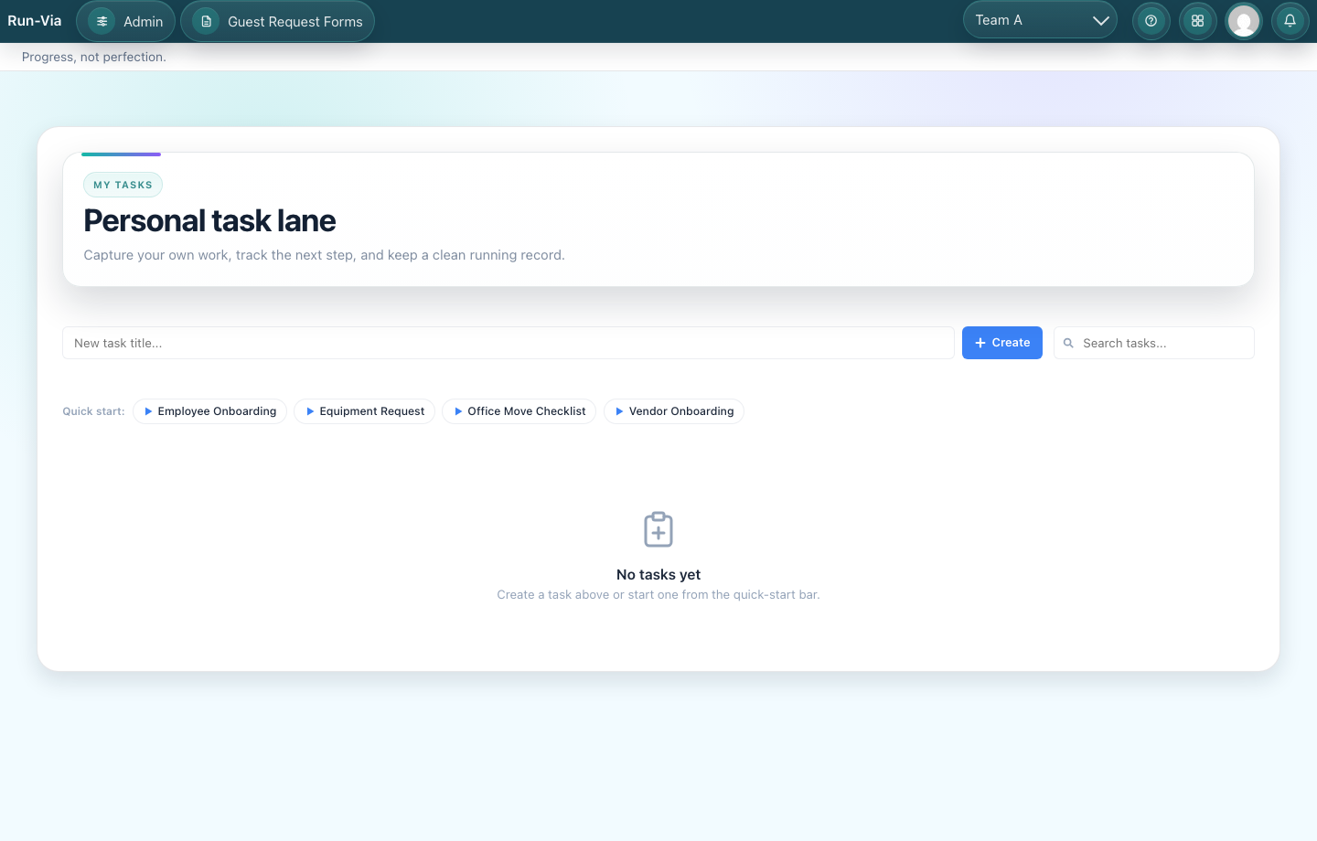 Open My Work Run-Via screenshot